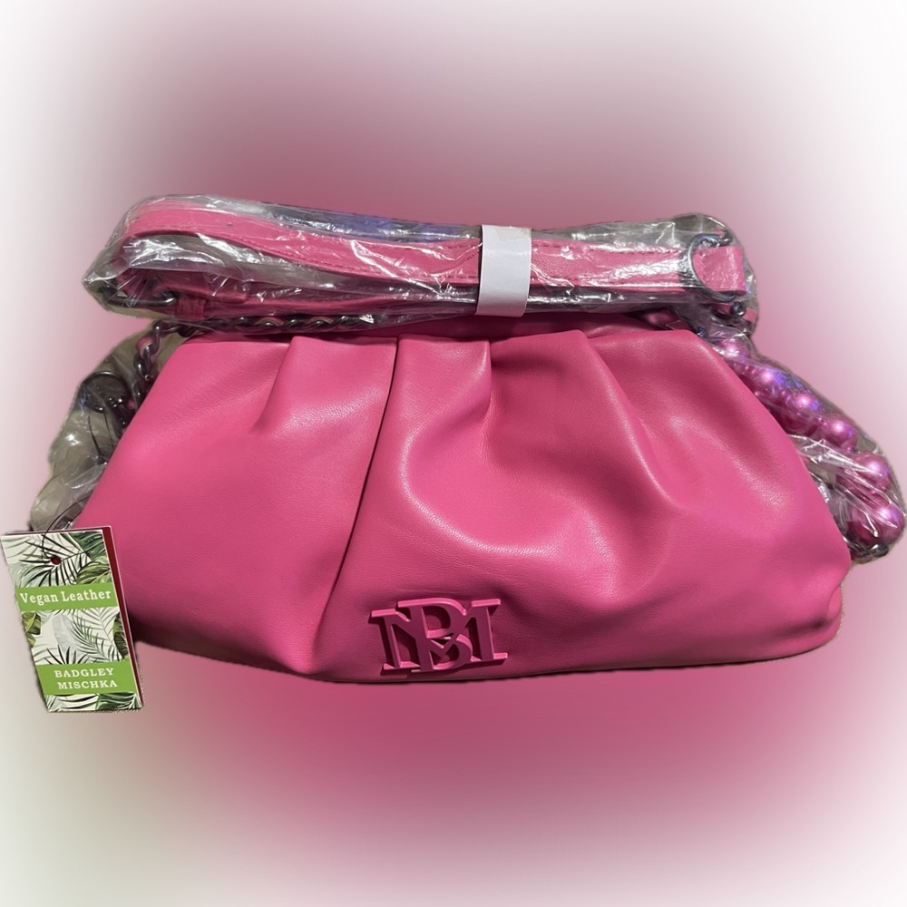 BADGLEY MISCHKA WRAPPED FRAME CROSSBODY HOT PINK NWT